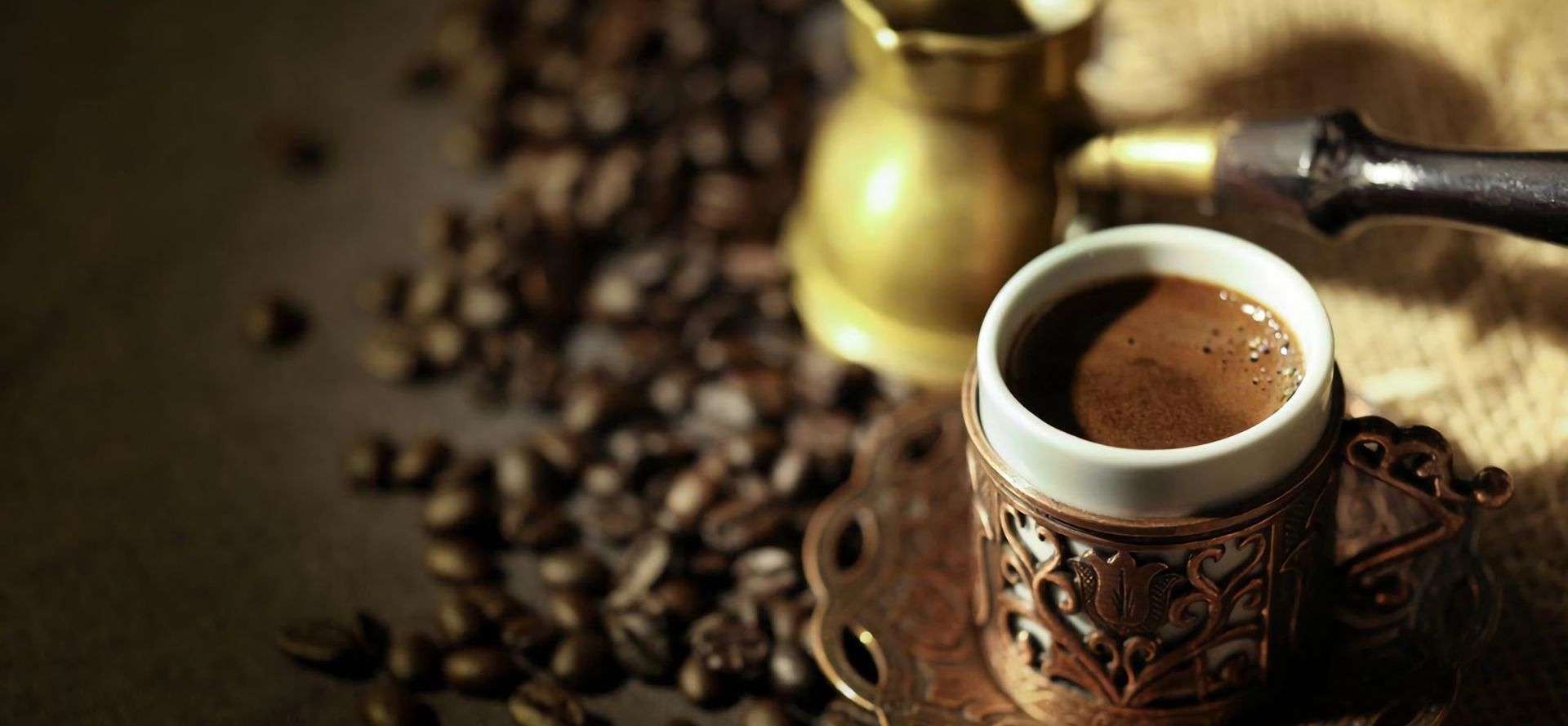 Turkish Coffee In Demitasse-Size Cup.