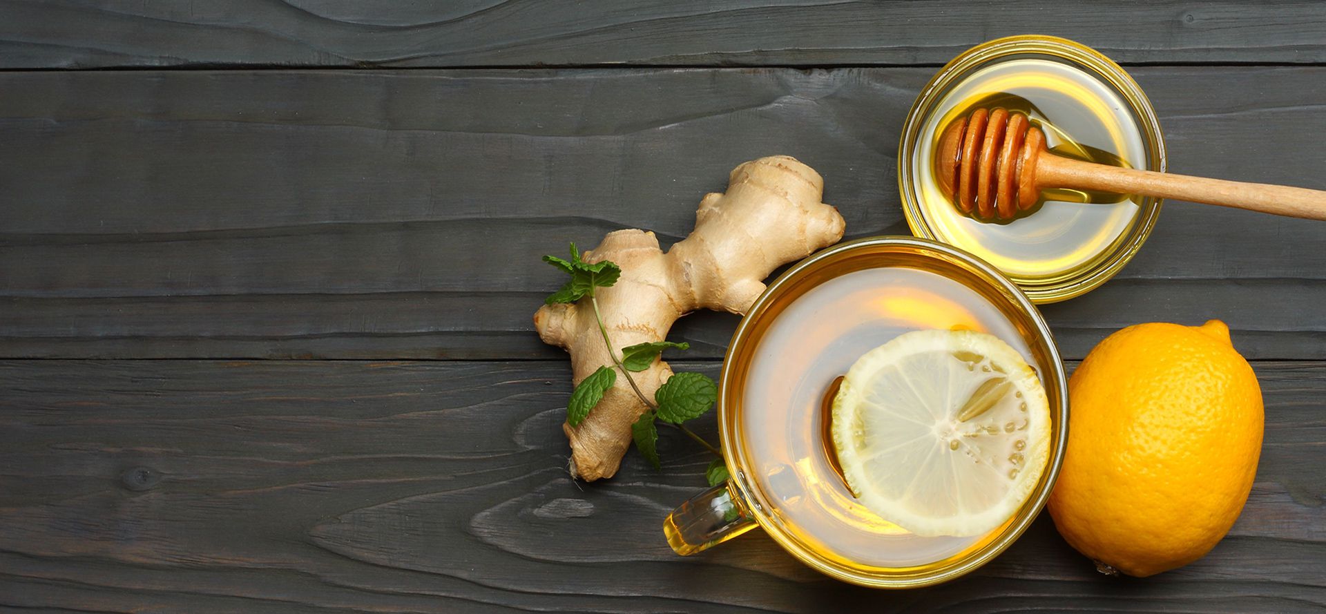 Ginger Tea With Lemon And Honey.