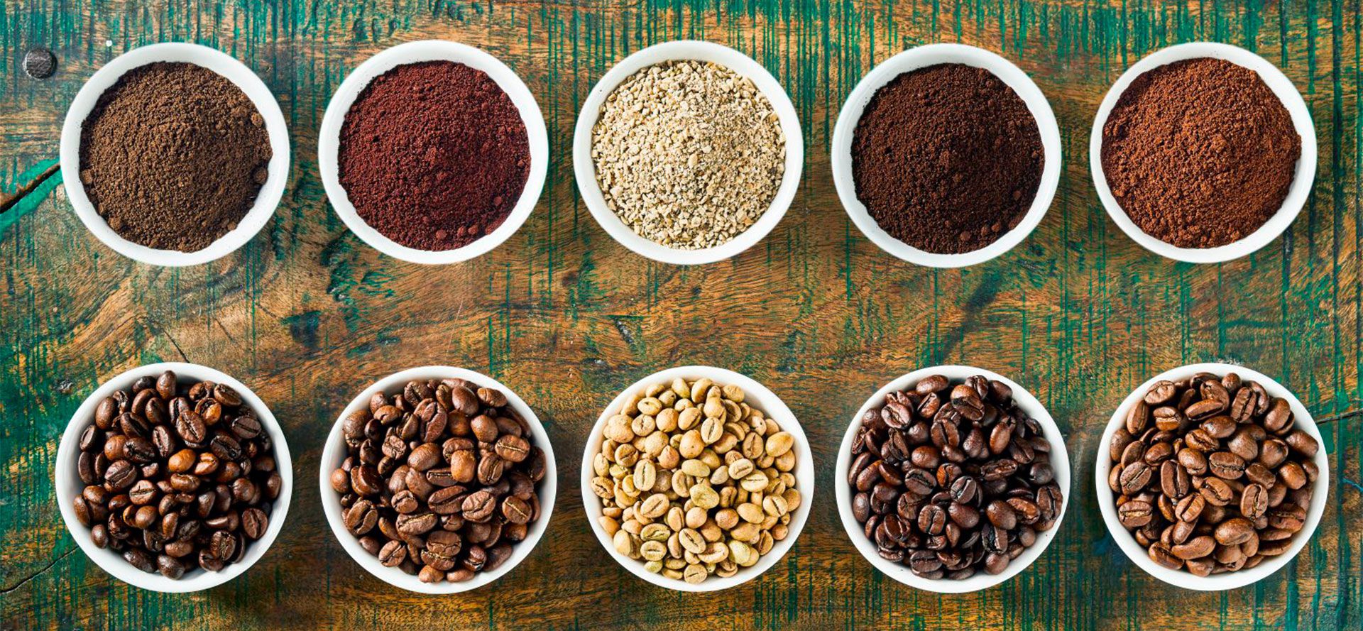 Ground Different Types of Coffee.