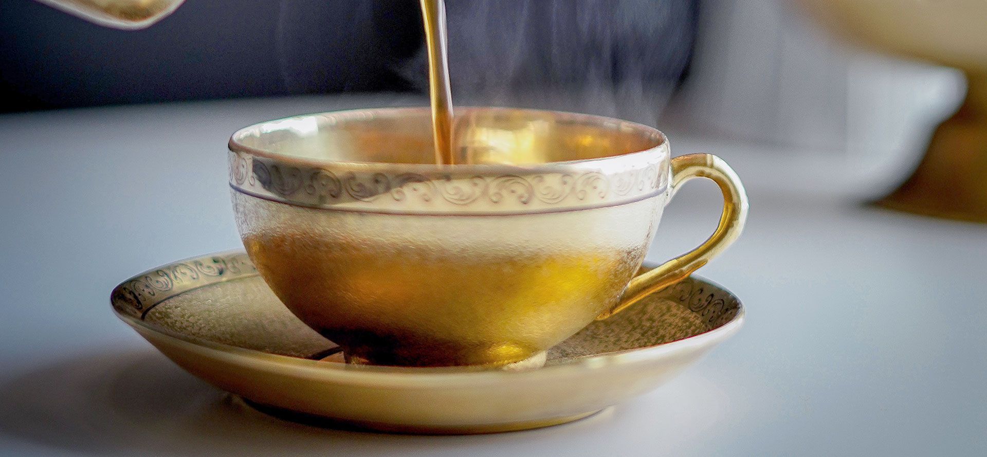 Indian Tea In A Copper Cup.